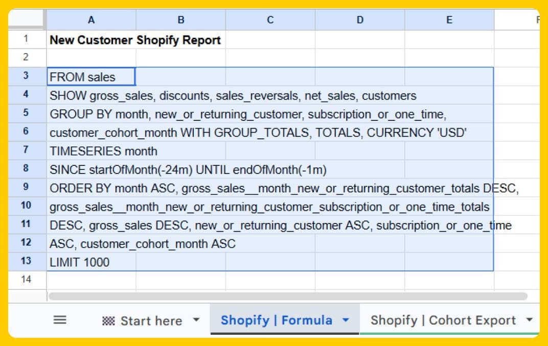 Shopify Formula Tab