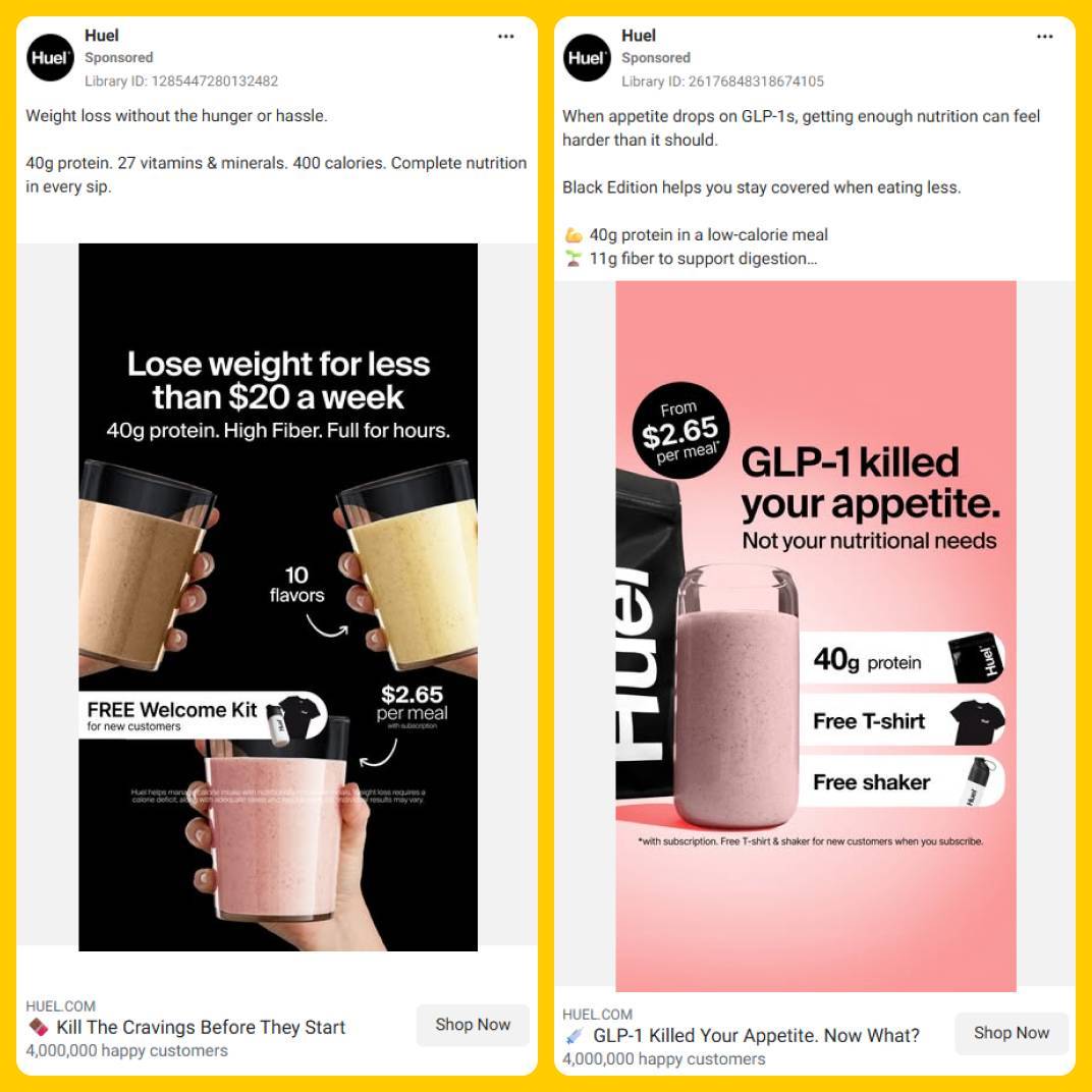 Huel Static Ads