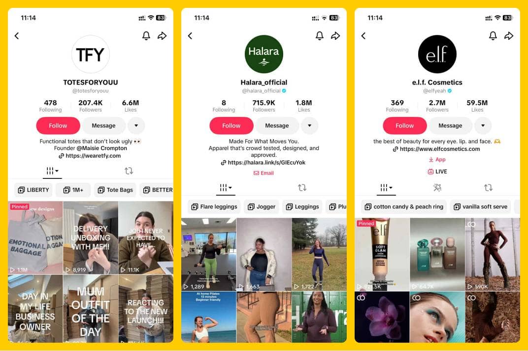 Ecom TikTok Profiles