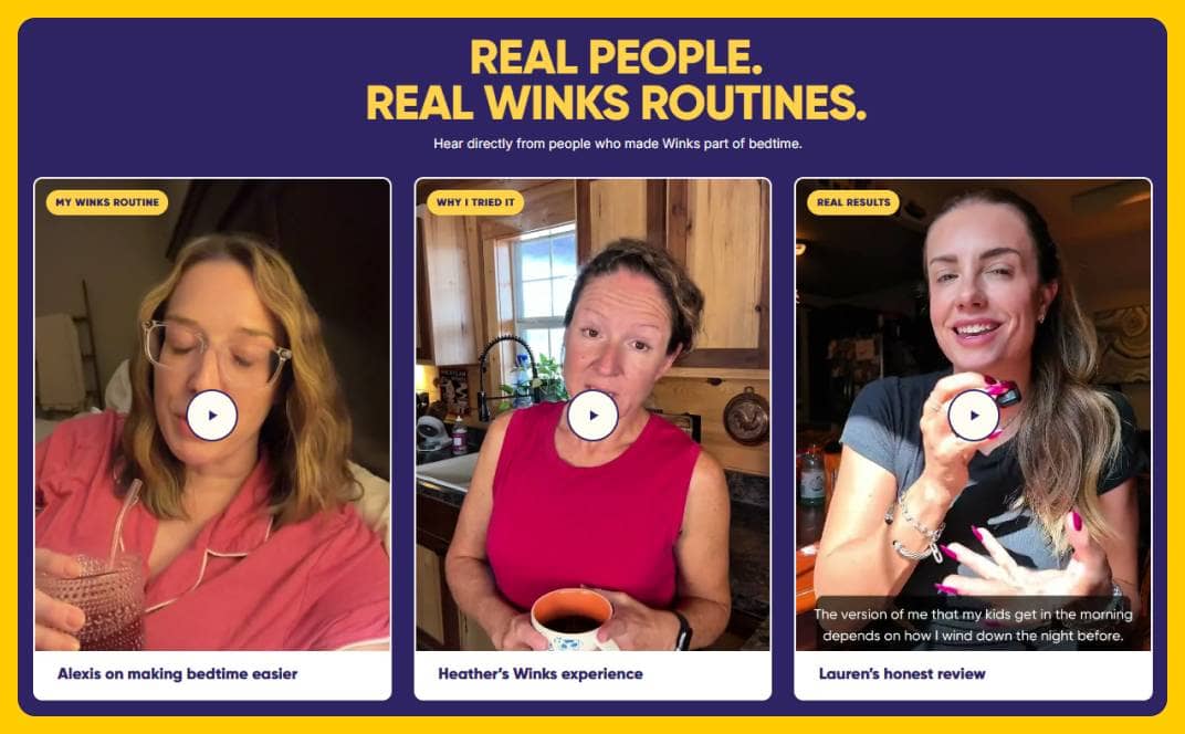 New Winks Video Section