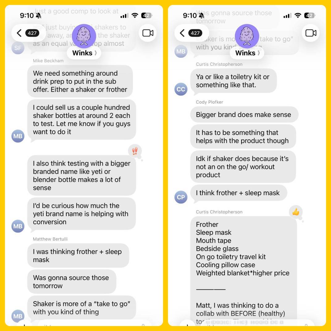 Winks Free Gift Texts