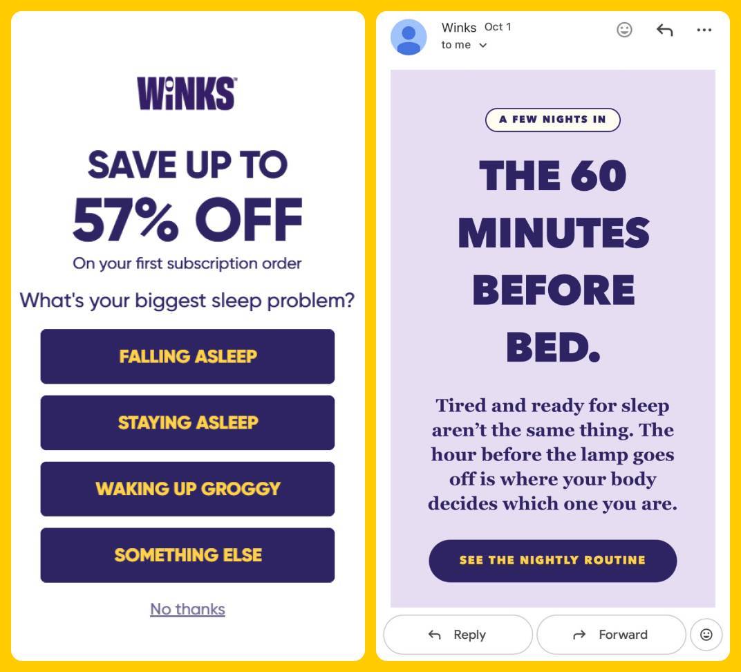 Winks Popup + Email