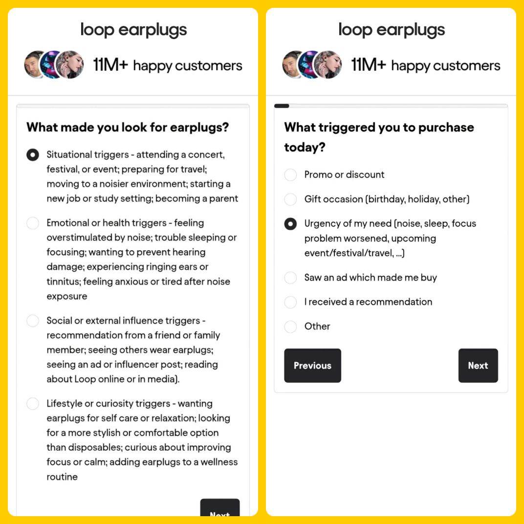 Loop Earplugs Post-Purchase Survey