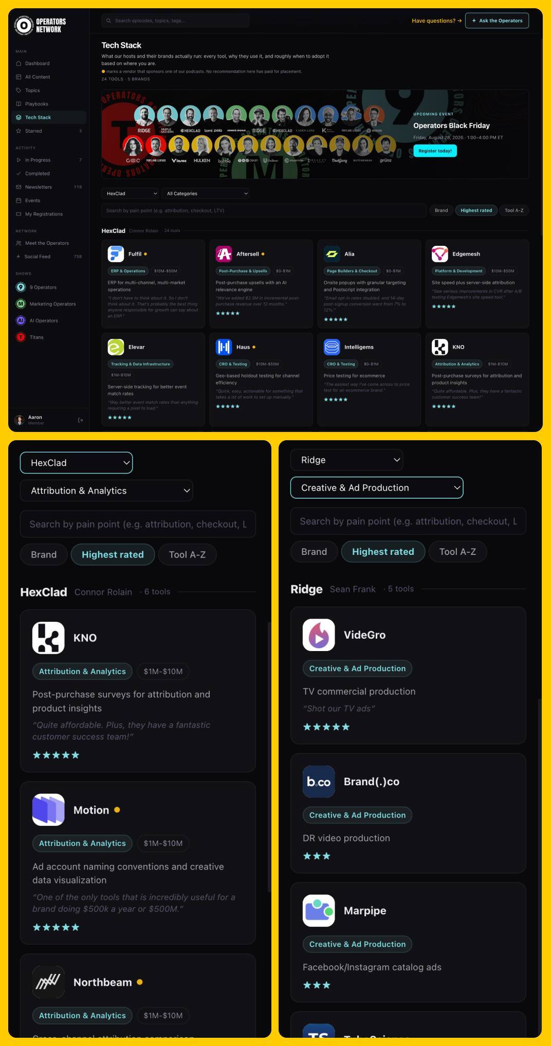 Operators Portal: Tech Stacks