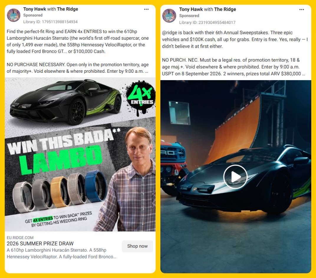 Ridge x Tony Hawk Ads