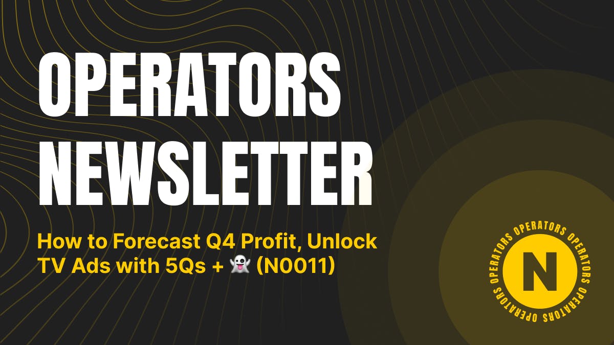 How to Forecast Q4 Profit, Unlock TV Ads with 5Qs + Haunting