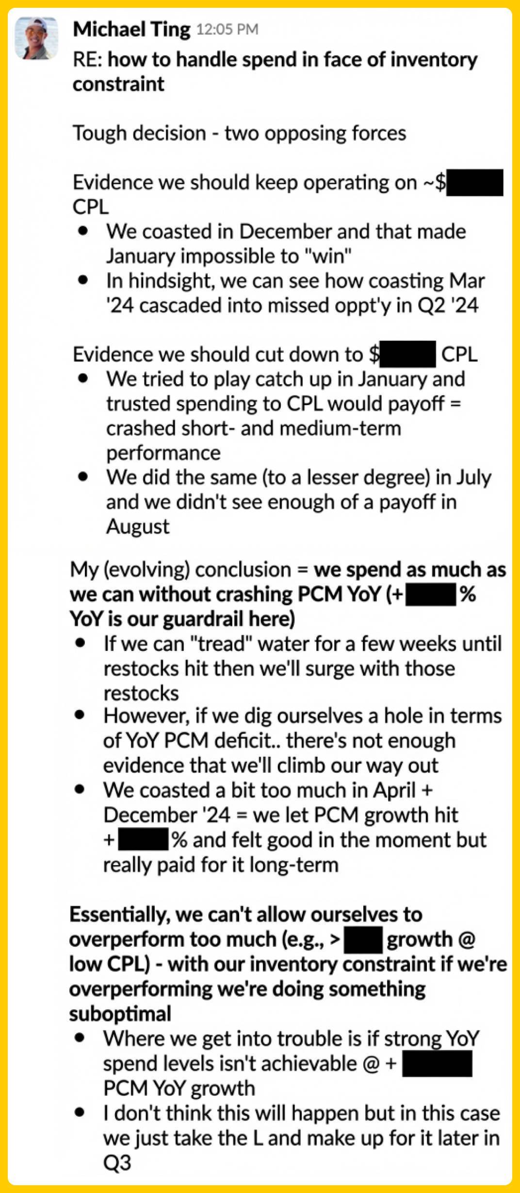 Michael Ting Slack Message