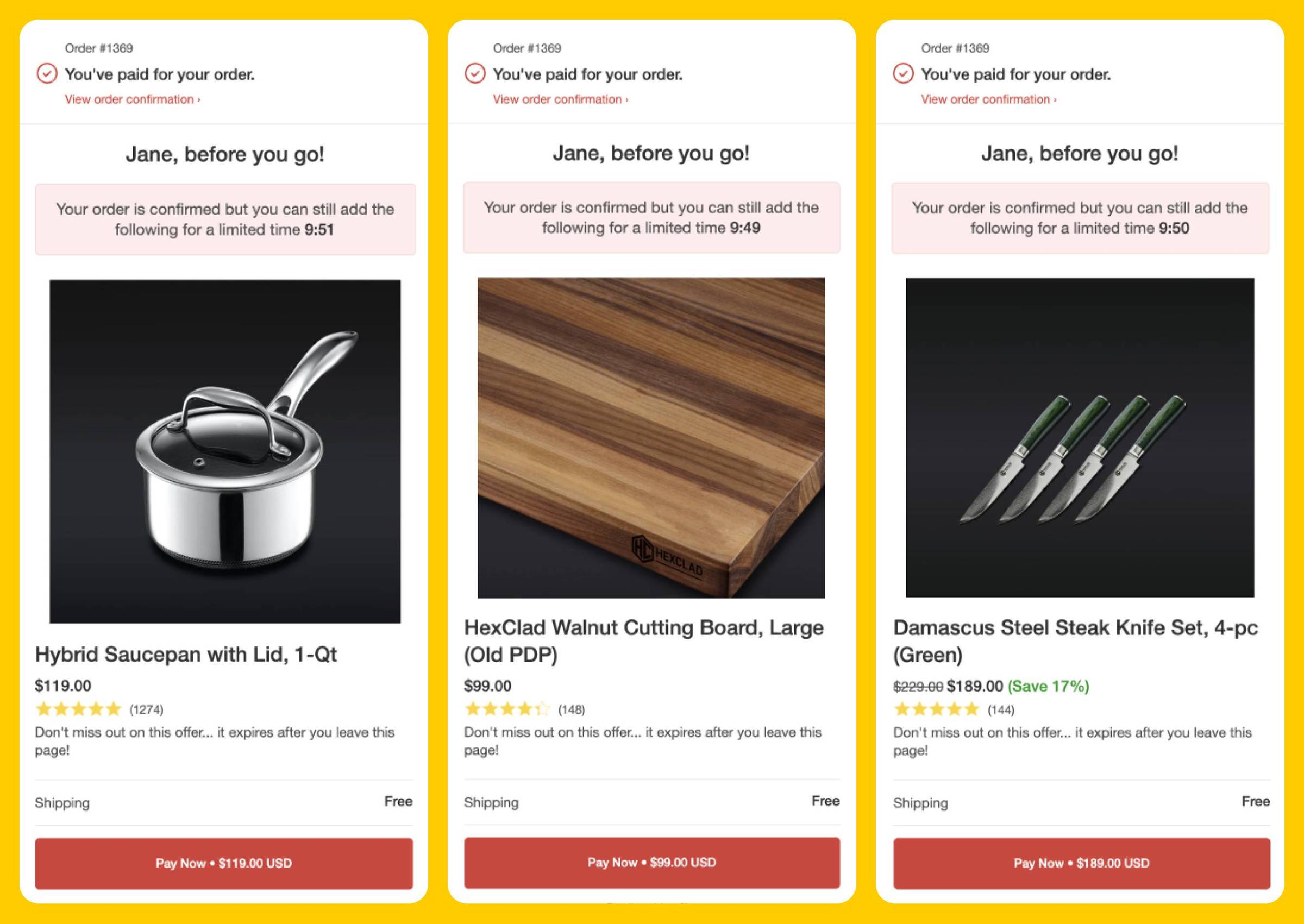 HexClad Upsells
