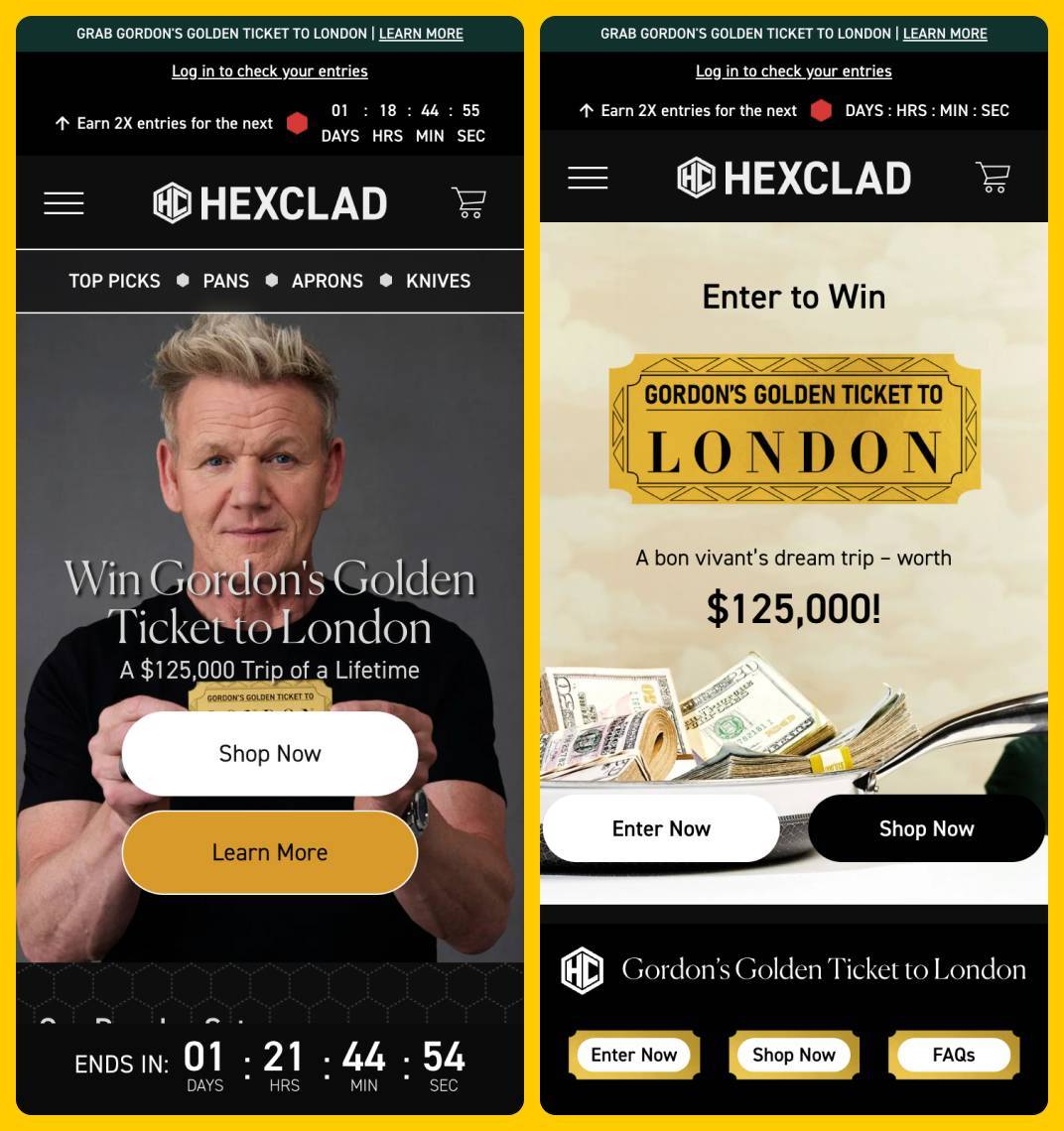 HexClad Gordon’s Golden Ticket to London