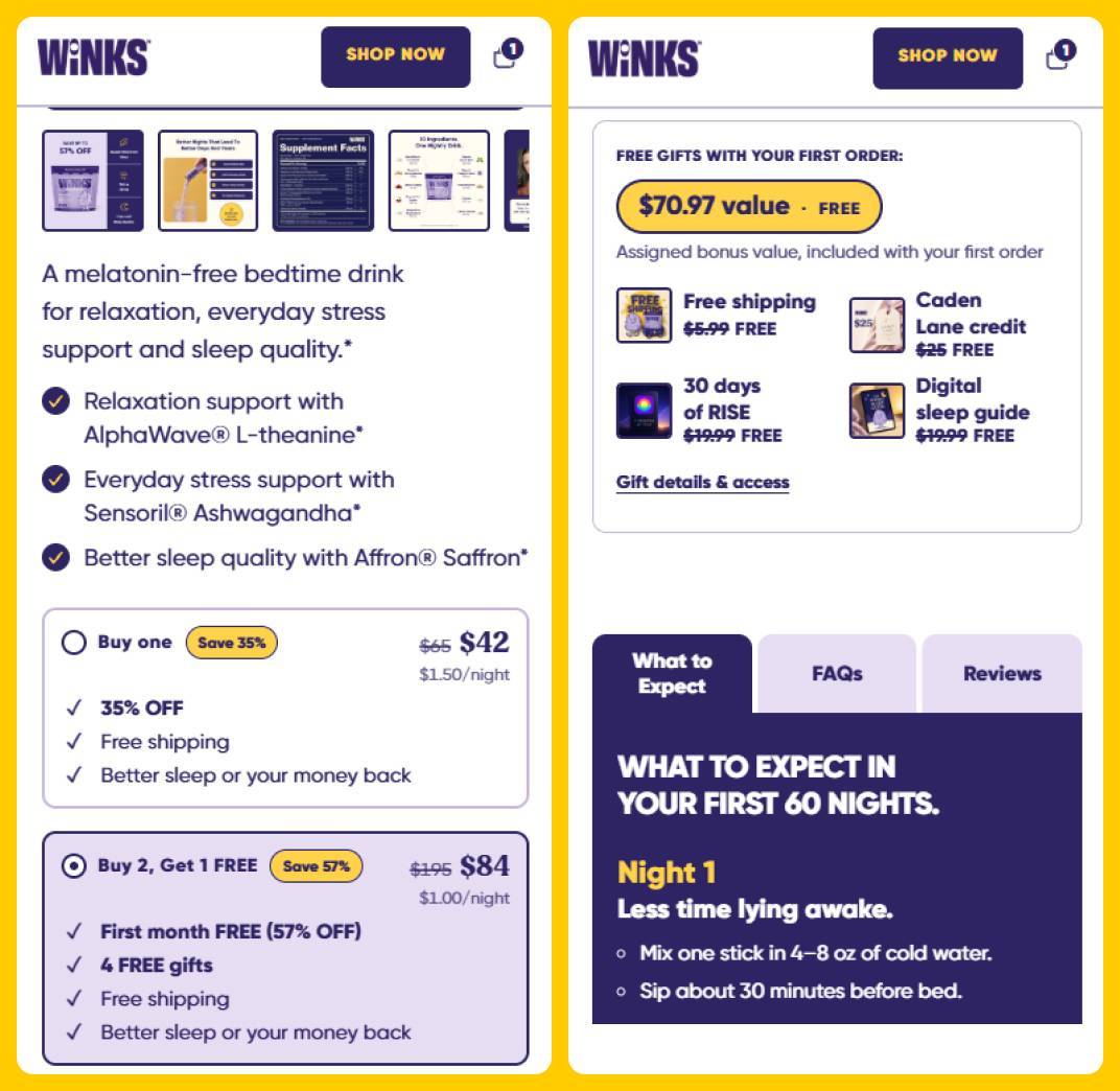 Winks Free Gifts