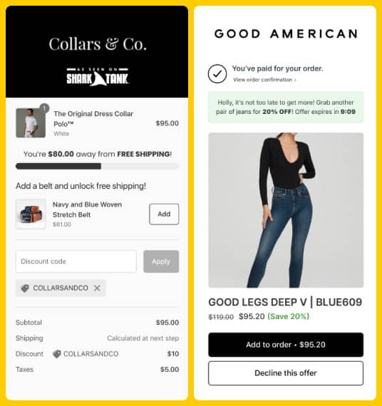 Collars & Co. + GOOD AMERICAN Aftersell Upsells