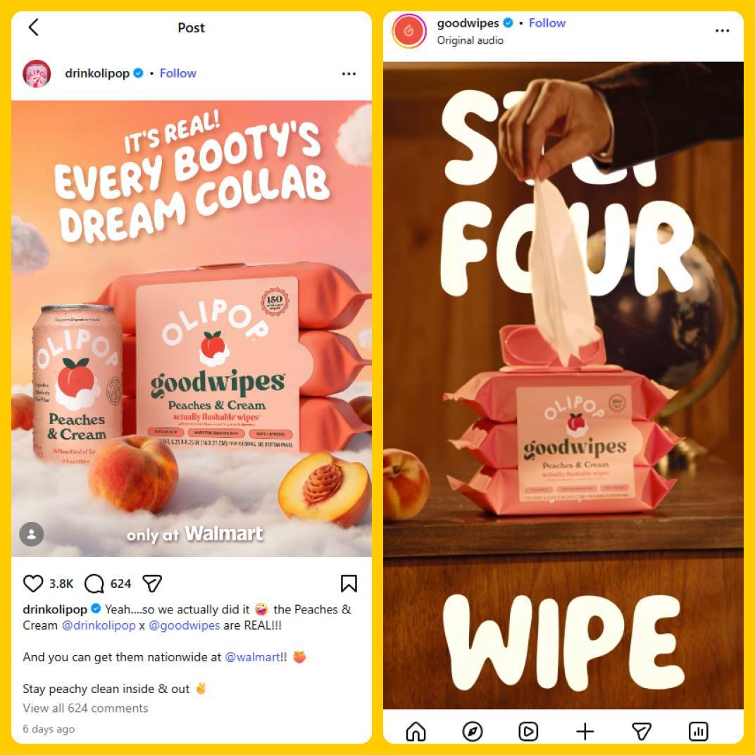 Olipop x goodwipes April Fools Collab