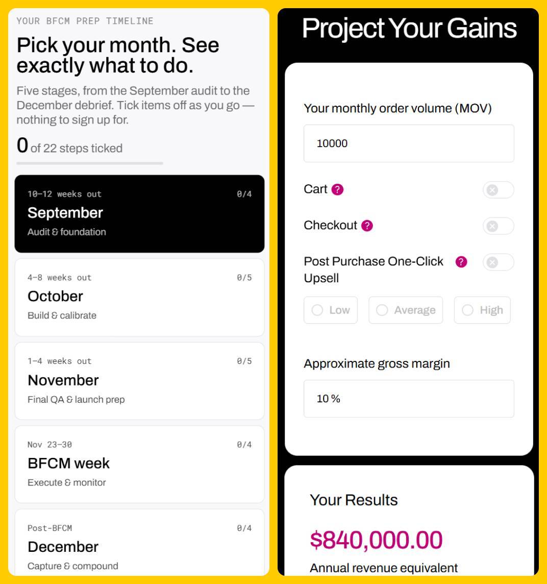 Aftersell BFCM Prep Hub