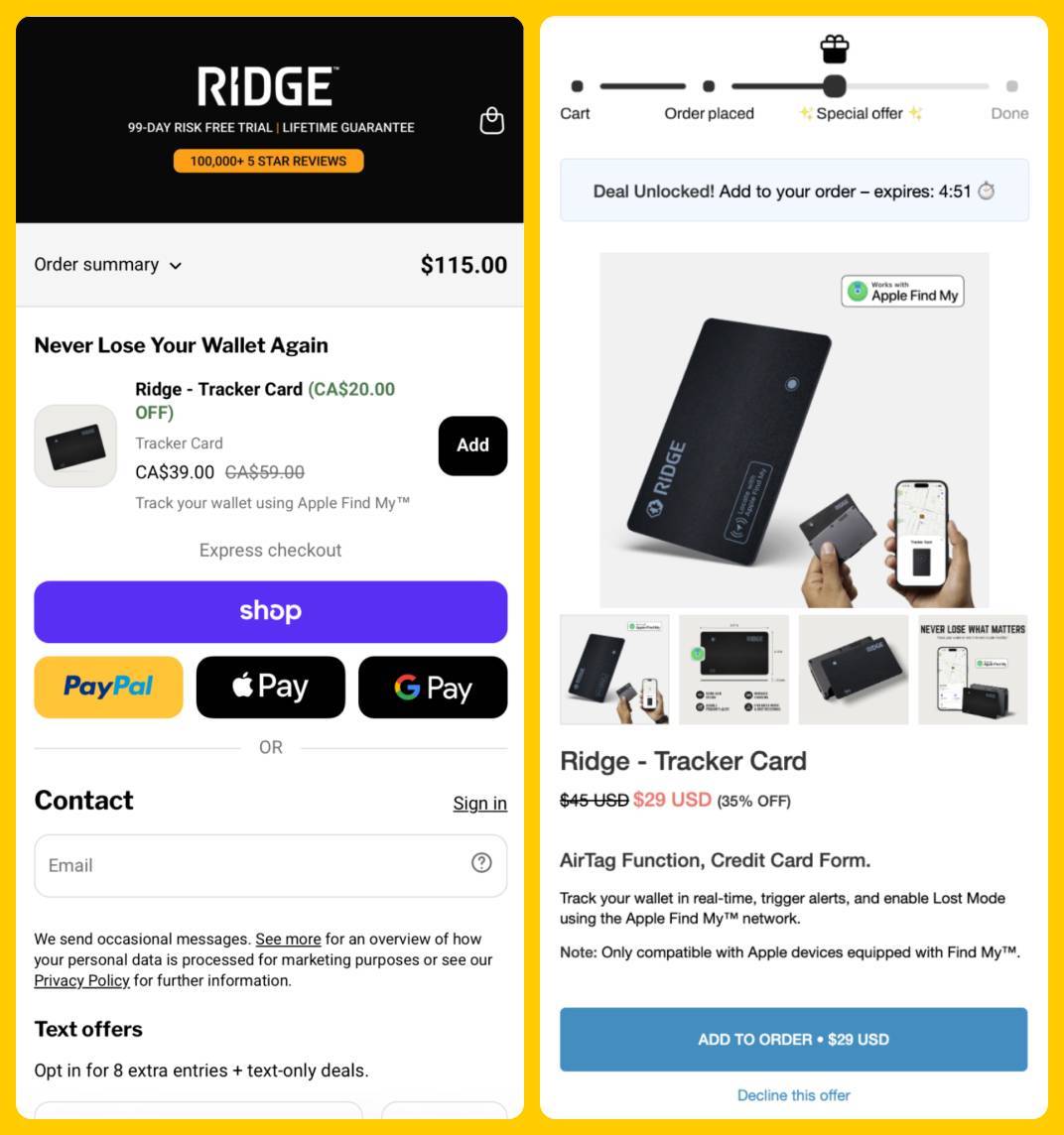 Ridge Cross-Sell + Upsell