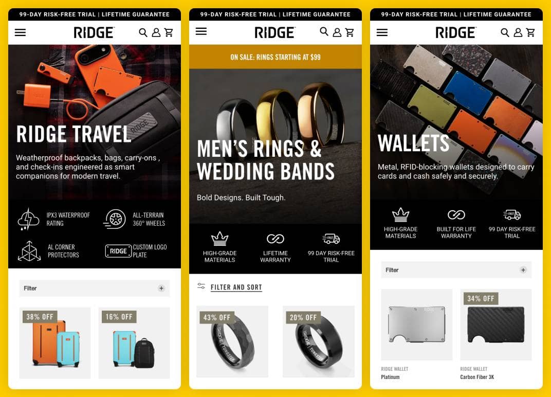 Ridge Travel, Rings, and Wallets (EDC)