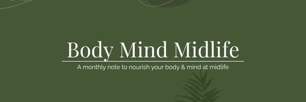 Email header of body mind midlife pilates newsletter