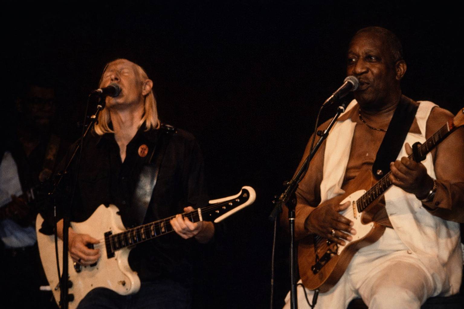 Muddy Waters with guest Johnny Winters Beacon Theater, March 1981. Photo by David Plastik