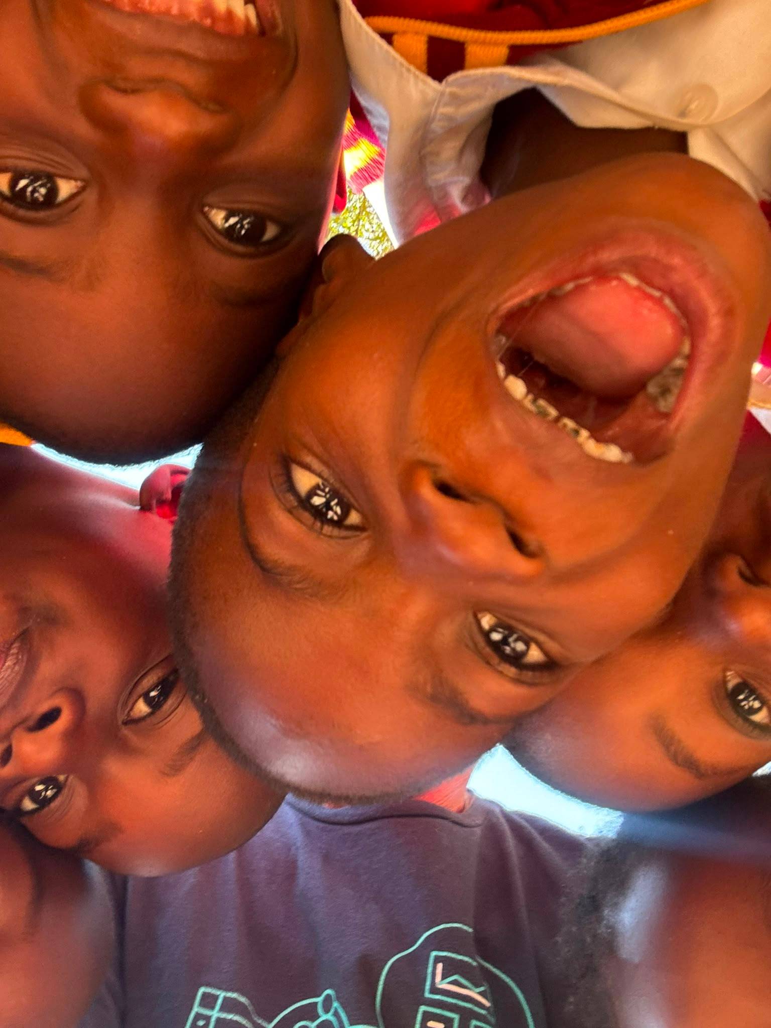 Children during the school visits in Victoria Falls