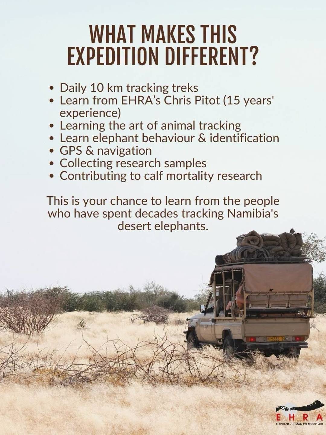 Social media posts from EHRA promoting the expedition