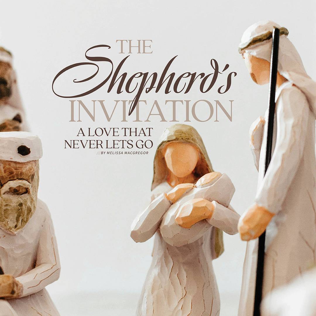 The Shepherd's Invitation Title Graphic with Nativity scene 