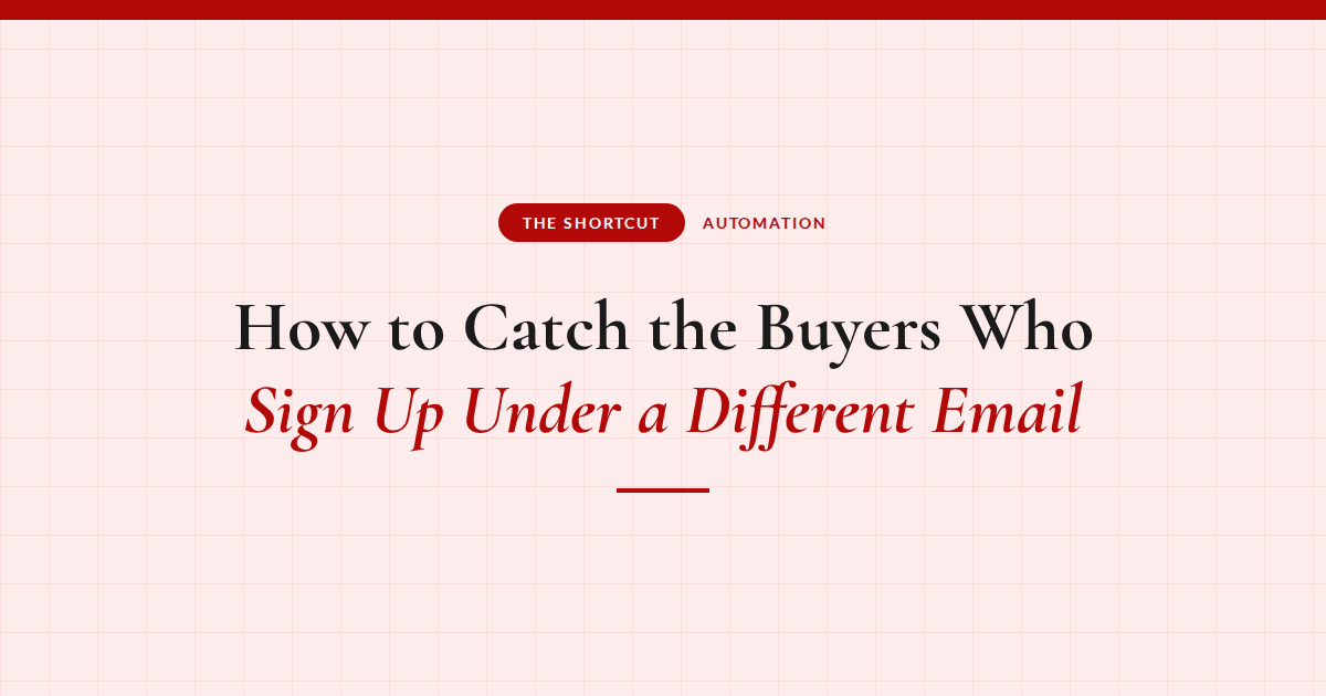 Blog graphic: How to catch the buyers who sign up under a different email.