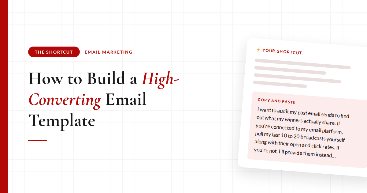 Blog graphic: How to build a high-converting email template and let AI write every email in it.