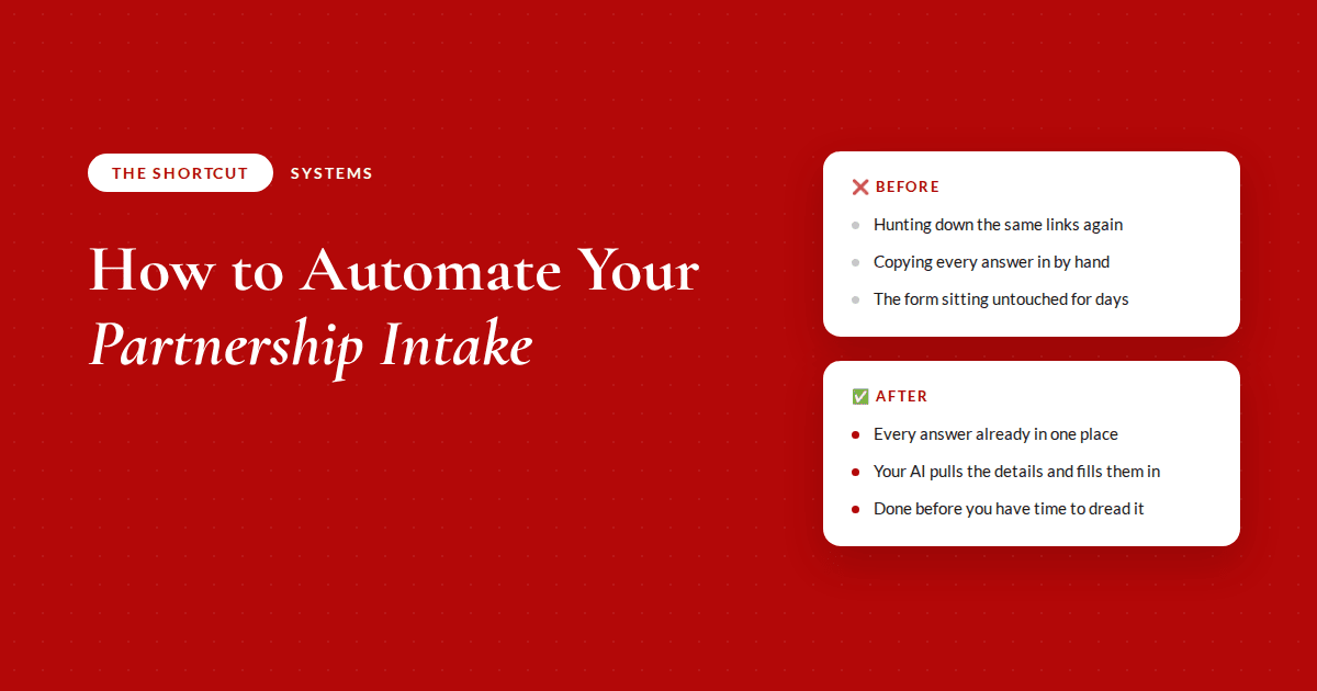 Blog graphic: How to automate your partnership intake so the form fills itself in