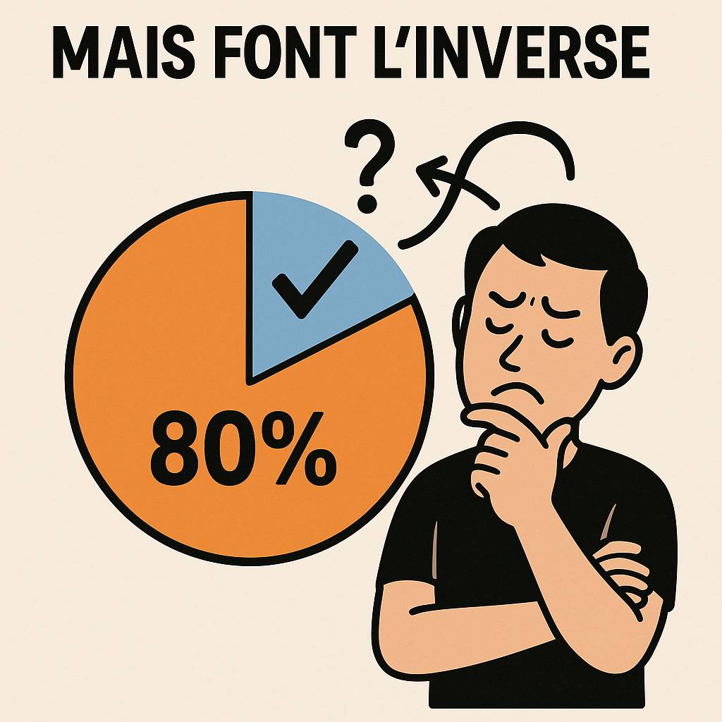 "Illustration symbolisant la difficulté du changement : un personnage hésitant devant une porte ouverte, représentant une nouvelle opportunité, tandis qu'une ombre derrière lui semble le retenir. Des icônes évoquent les obstacles courants tels que le stre