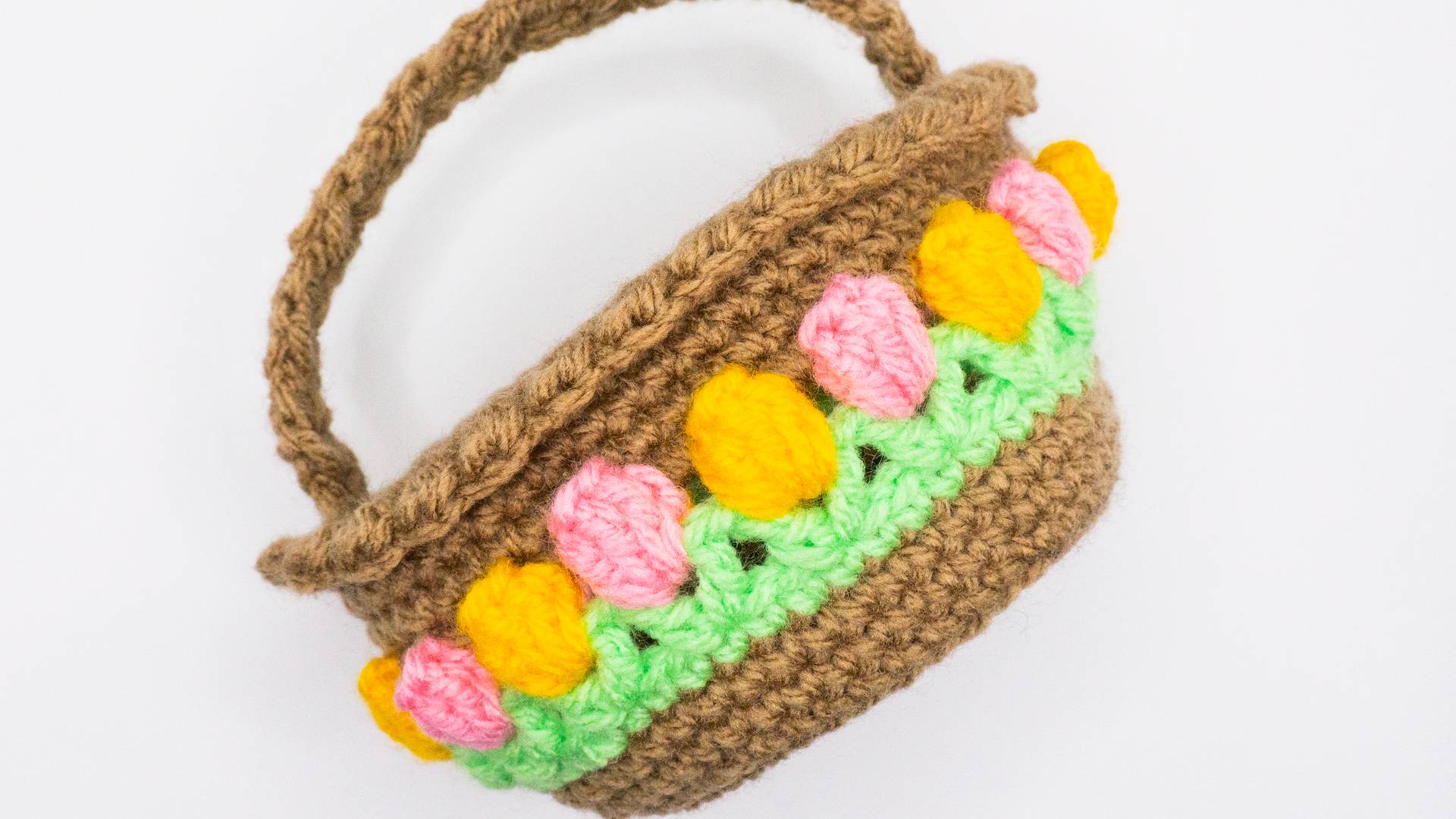 Crochet Easter Basket with Tulips
