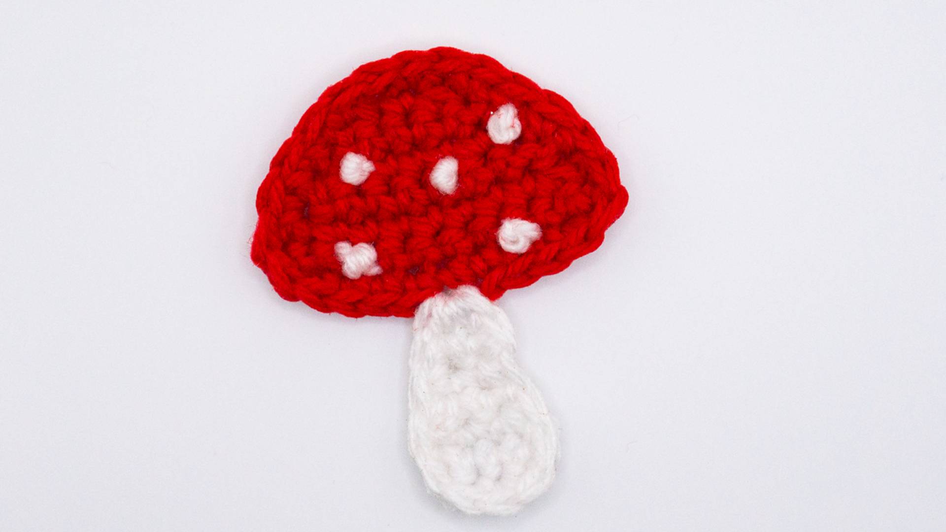 Crochet toadstool applique