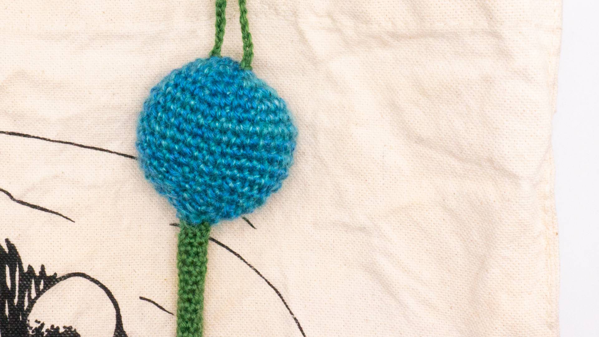 crochet blue jazz flower bag charm