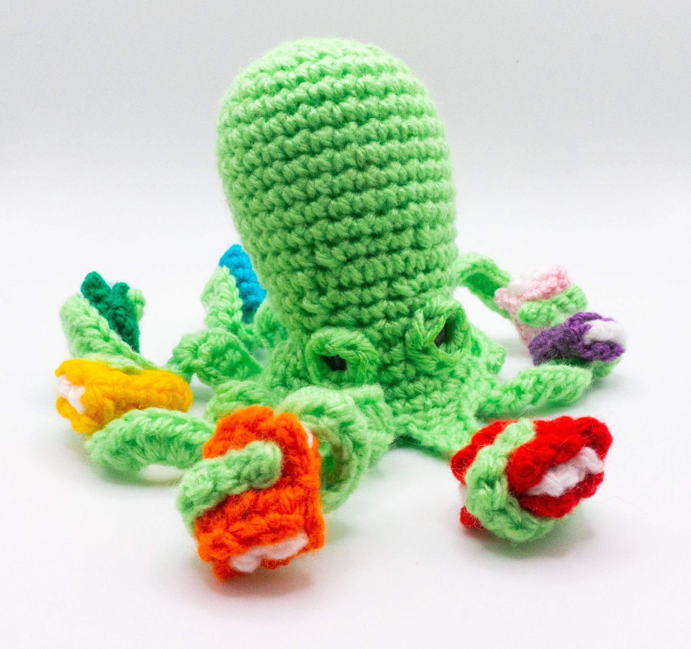 Crochet Octopus Holding Books