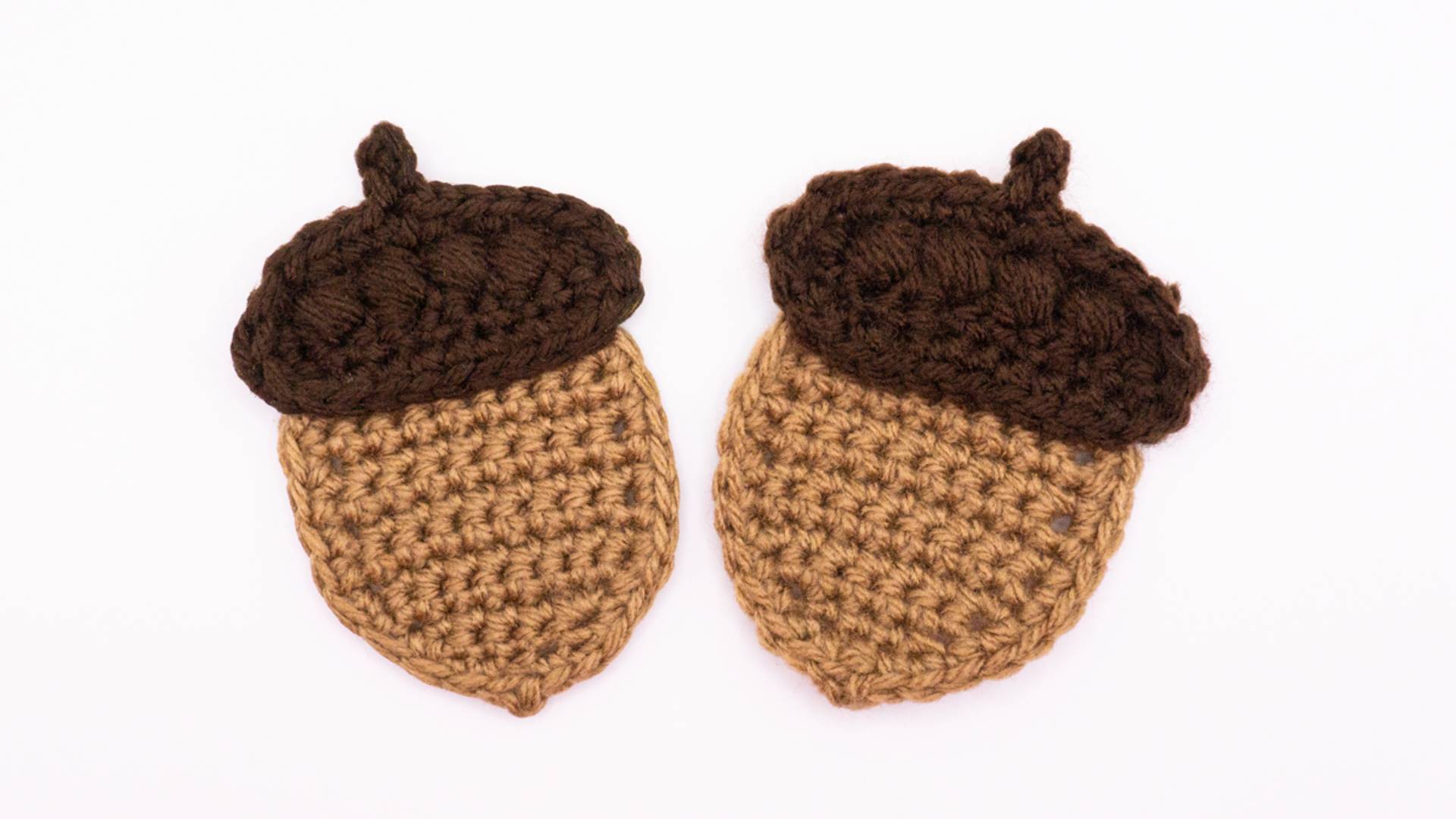 Crochet acorn applique