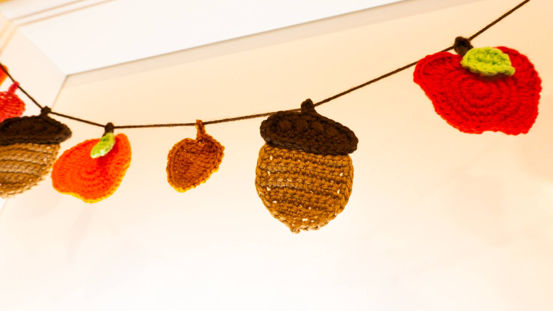 crochet autumn garland
