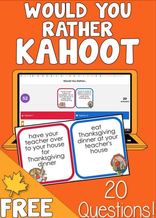 Thanksgiving Would You Rather KAHOOT and Google Slides
