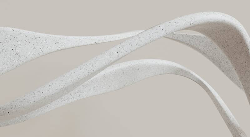 A close up of a white object on a table