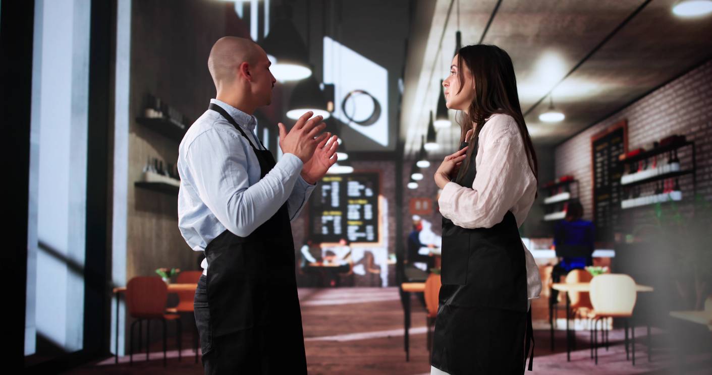 A teen getting fired at a coffee shop