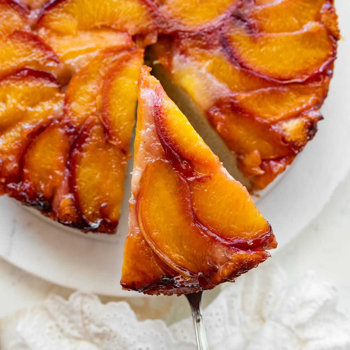 peach upside down cake