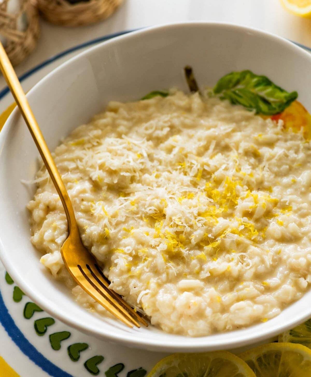 Weekly meal plan. Lemon risotto. 