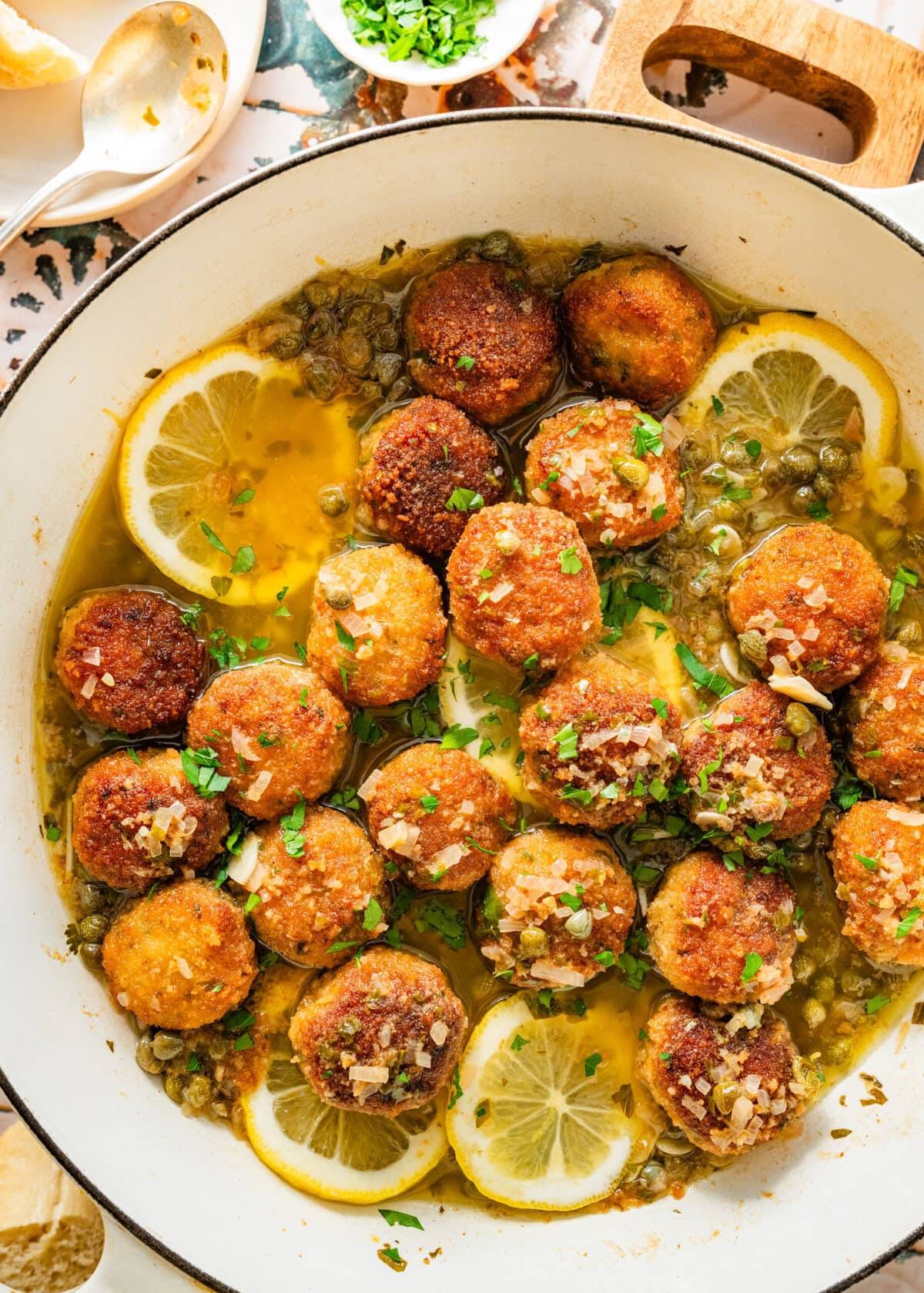 chicken piccata meatballs