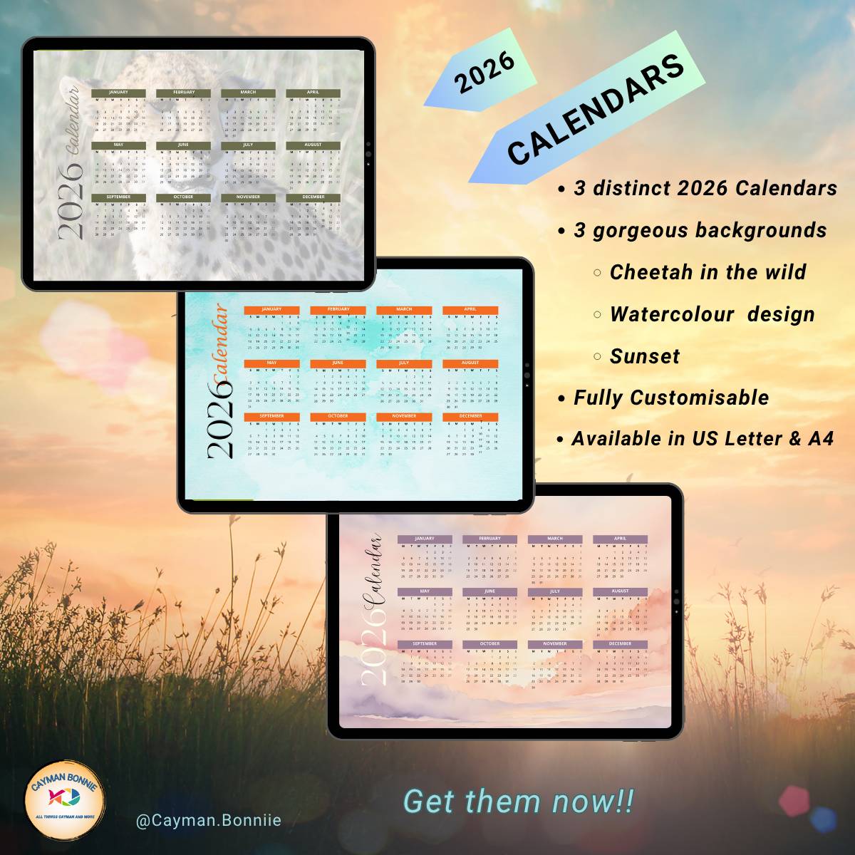 One Page 2026 Calendar Templates
