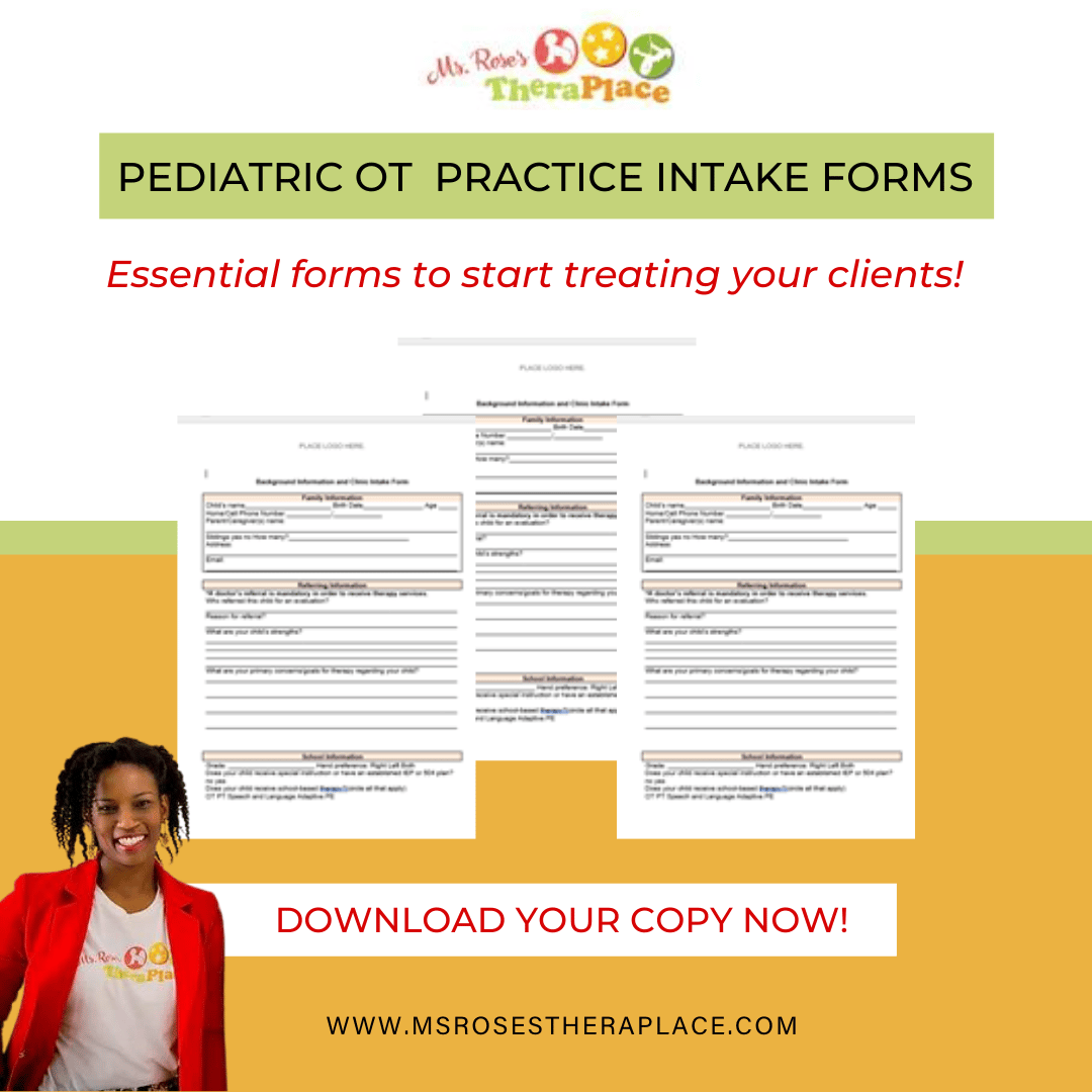 OT Pediatric Private Practice Essential Intake Forms Bundle