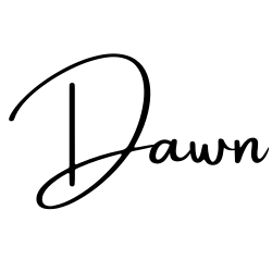 Dawn written in a signature font