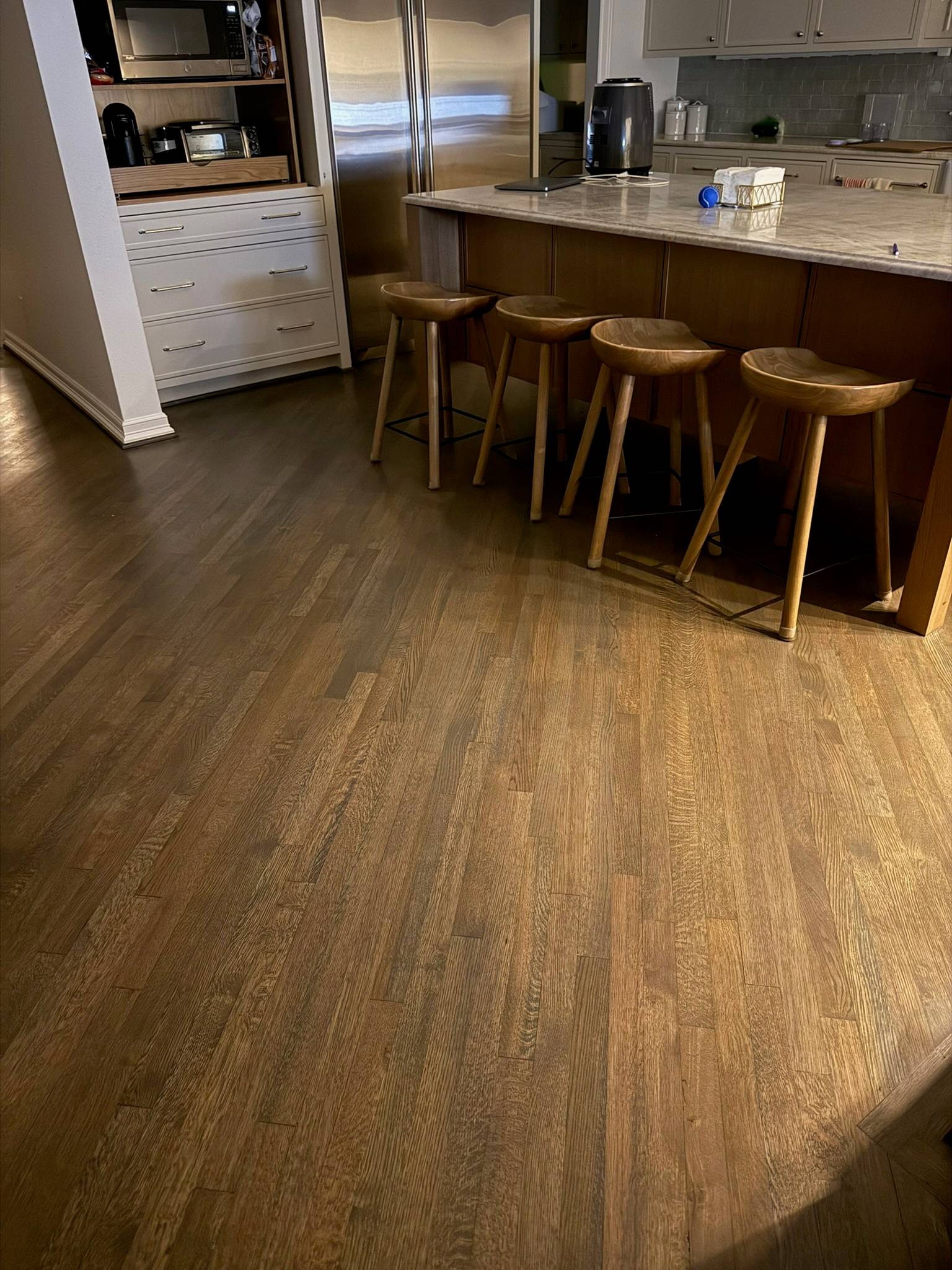 Photo of clean floor in Kacie's kitchen