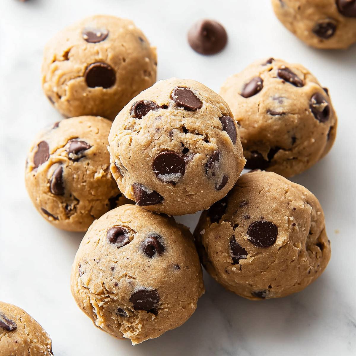 No Bake Chocolate Chip Cookies on Countertop
