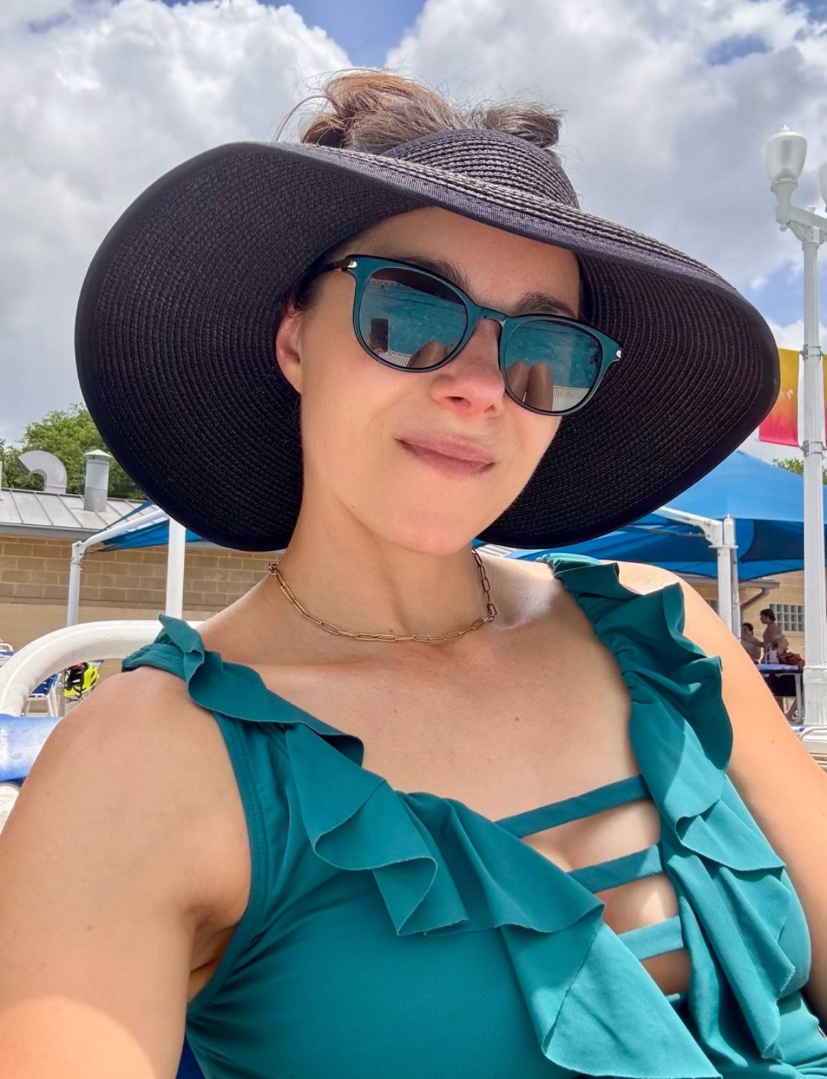 Kacie Barnes Wearing Sun Hat