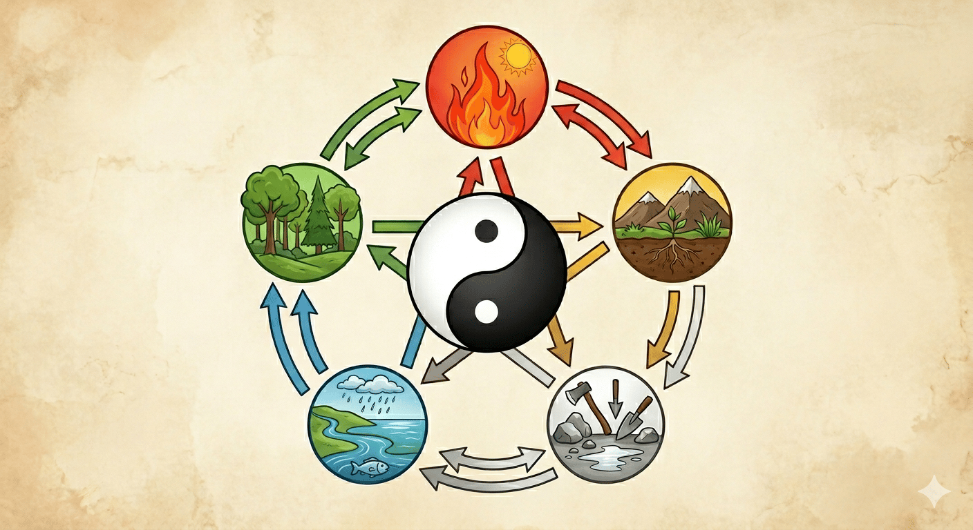 the 5 elemental cycle in TCM