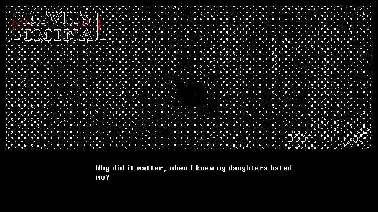 A dark living room with slime on the walls. Text says, "Why did it matter, when I knew my daughters hated me?"