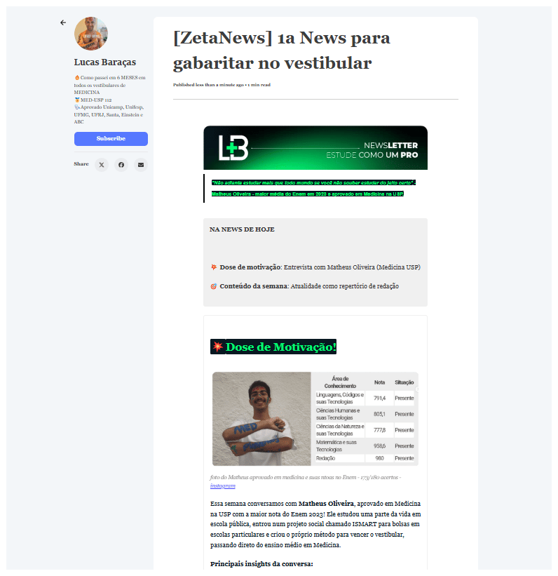 exemplo de newsletter