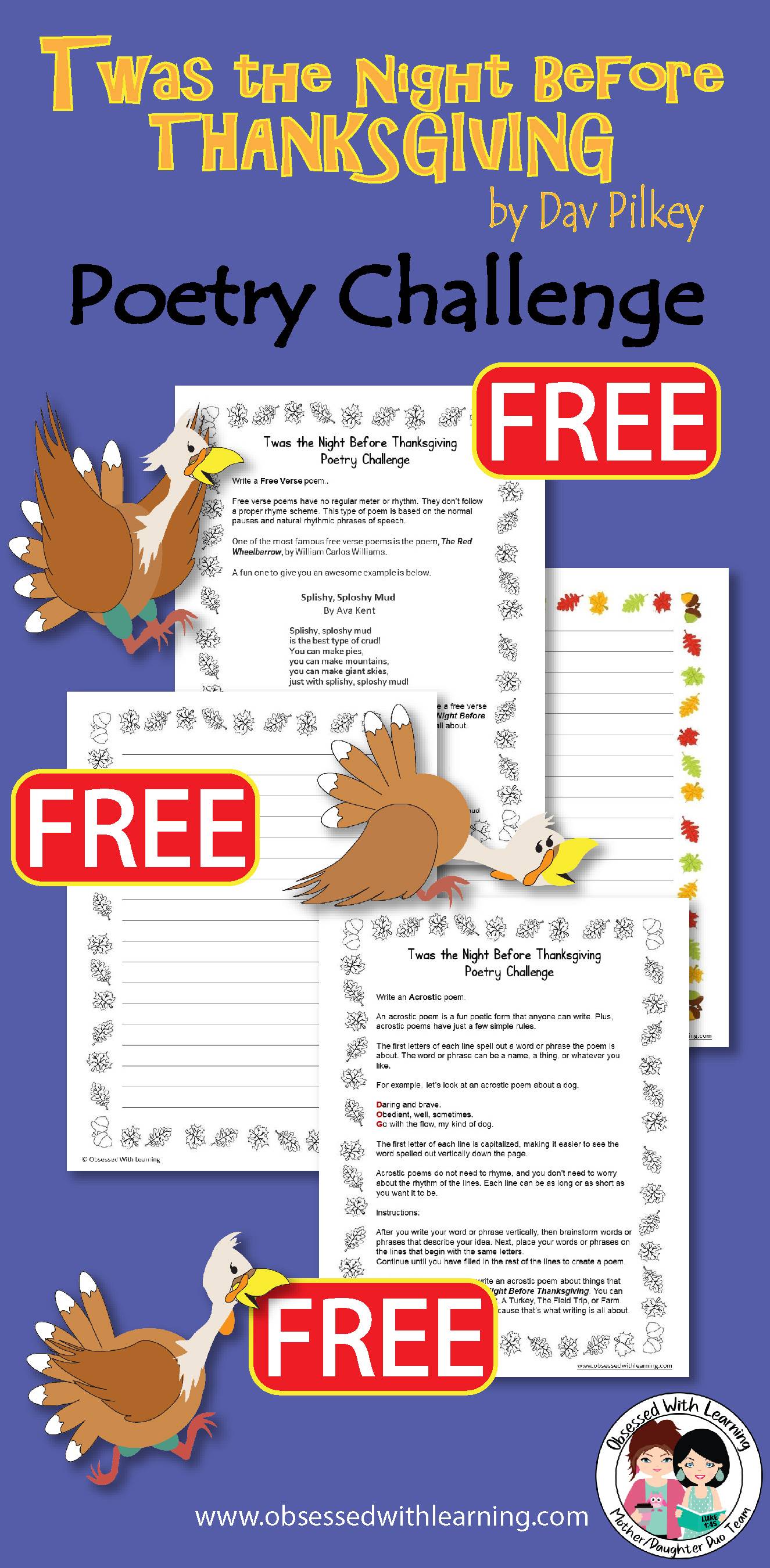 free twas the night before thanksgiving poetry challenge